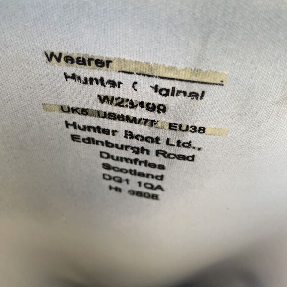 Hunter Original Tall Waterproof Rain Boot, Black Rubber, Womens Size 7‎ US *READ - Picture 8 of 10